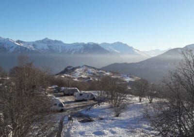 Sneeuw caravan plaatsen