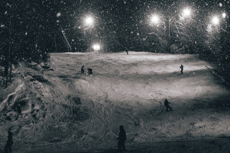 Night skiing