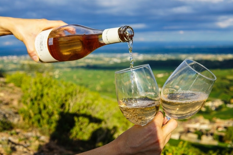 Savoy wine takeaway at the Col la Toussuire les Sybelles Maurienne Savoie caravan park