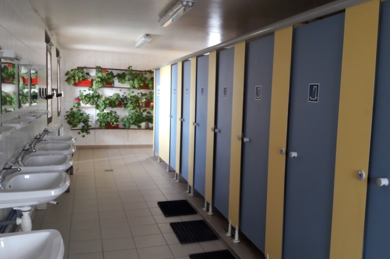 Heated sanitary facilities at the Col la Toussuire les Sybelles Maurienne Savoie caravan park