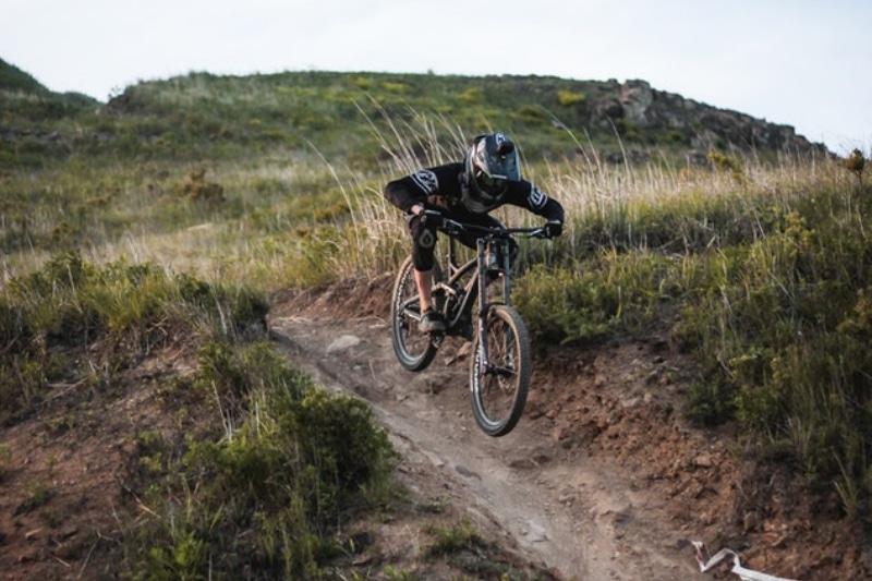 Blue downhill MTB track